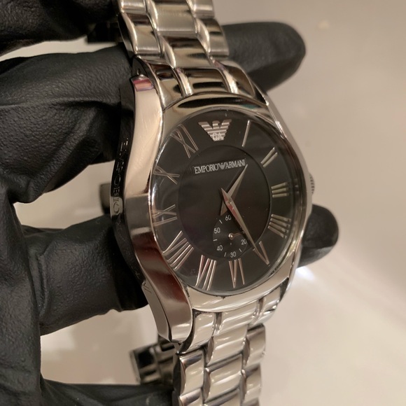 Emporio Armani Mens Watch Black Dial Stainless St - Picture 4 of 8